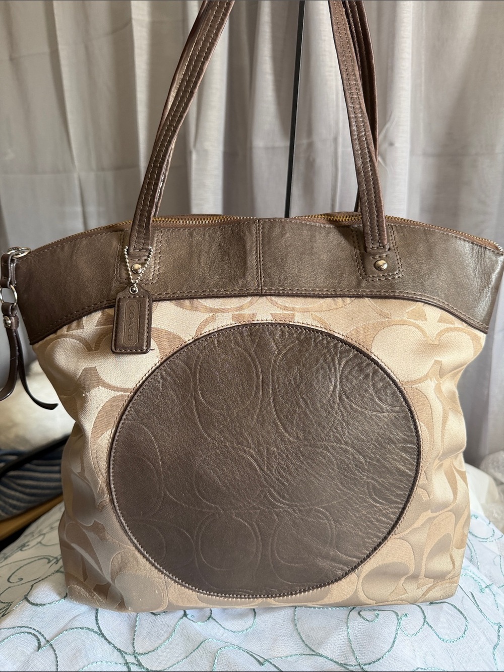 Coach Laura Tote 👜 Metallic Bronze Leather